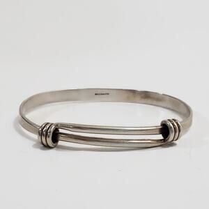 Ed Levin Signature Sterling Silver 925  Slide Bangle Bracelet 7"